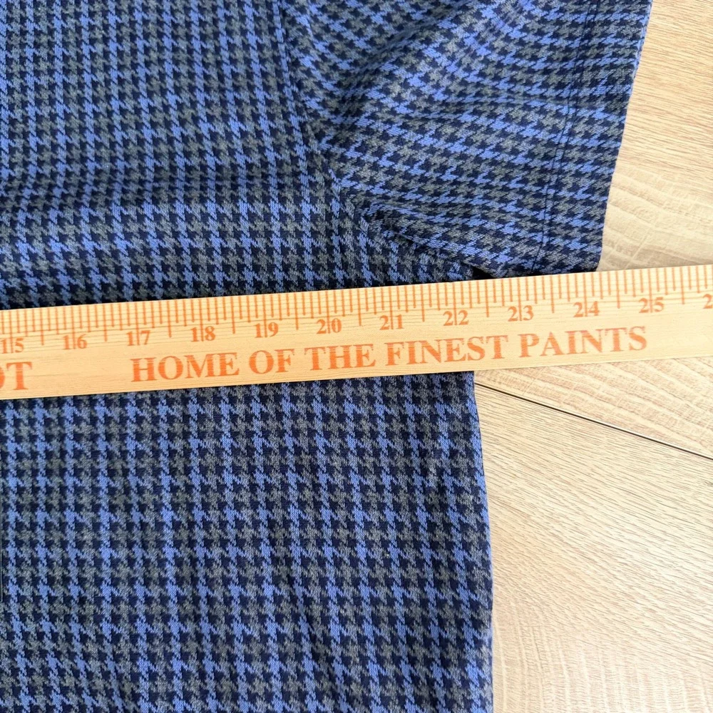 Banana Republic Polo Shirt Mens L Blue Houndstooth Short Sleeve Knit Soft Cotton